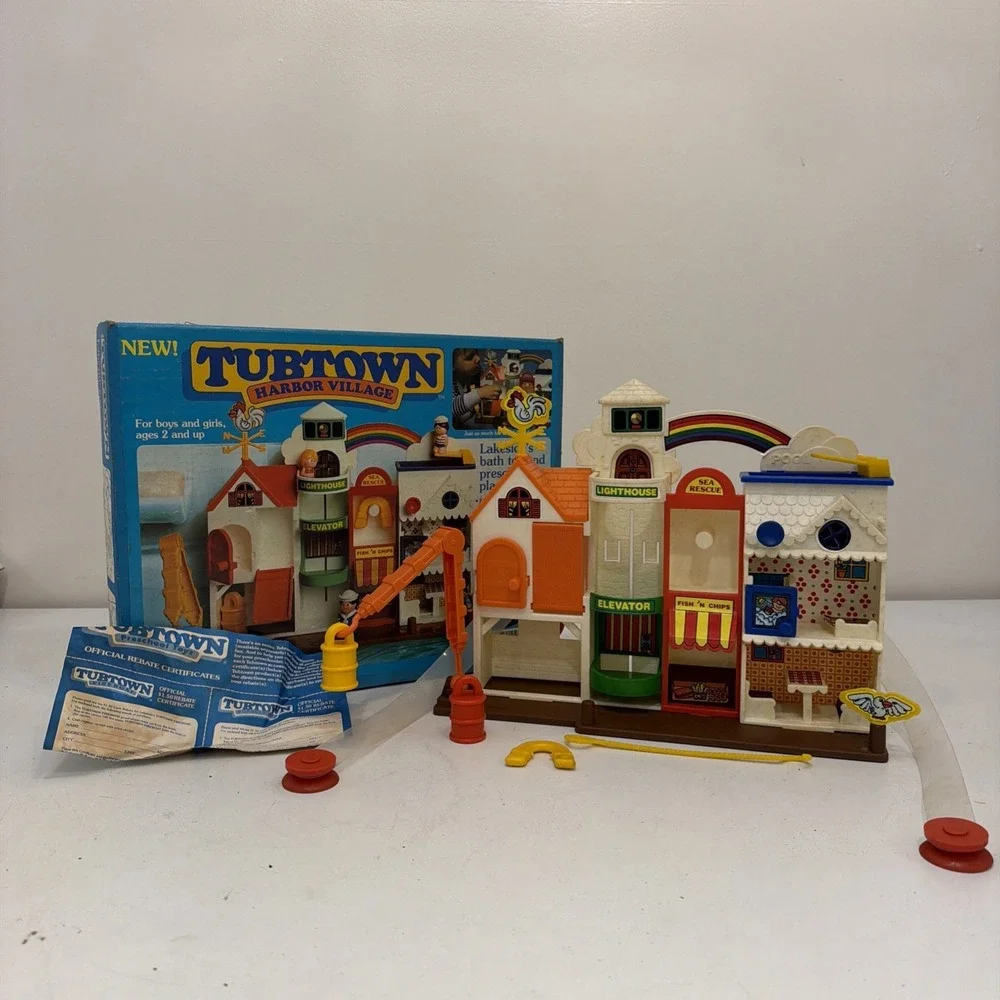 Vintage 1982 Lakeside Tubtown Harbor Village 5505 Incomplete With Original Box
